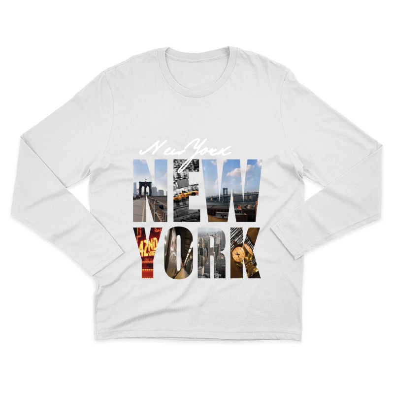 New York Sehenswürdigkeiten und Skyline Herren Langarm T-Shirt