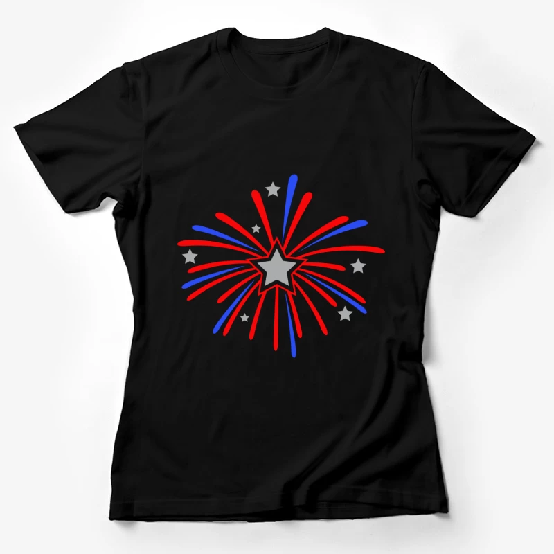 Fête nationale avec feux d'artifice en étoile Femme T-Shirt