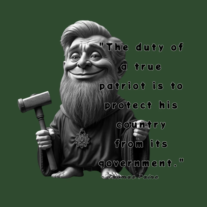 Political Gnome Meme with Thomas Paine Quote Pin