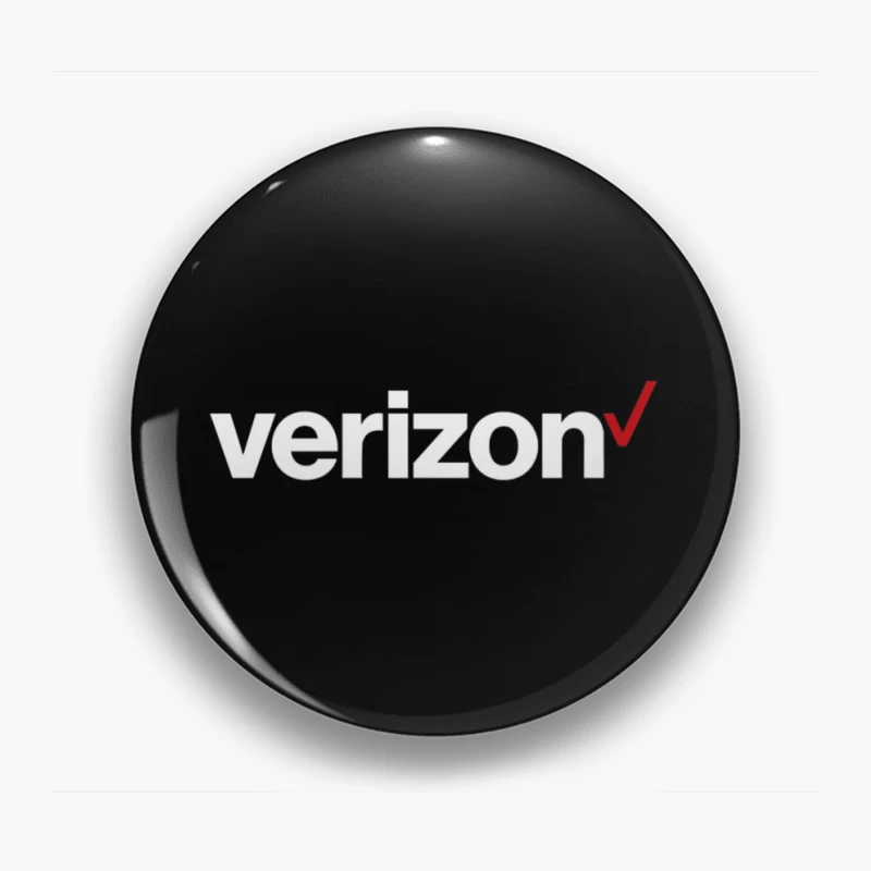 Verizon Corporate Logo with Red Checkmark Pin