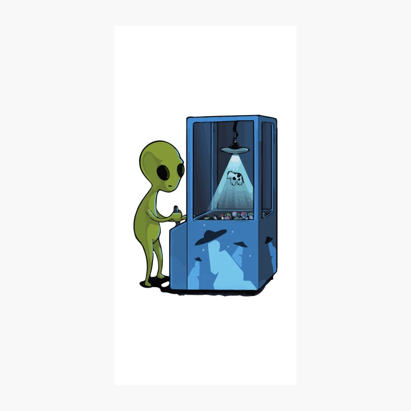 Alien's Cosmic Claw Machine: UFO Abduction Parody iPhone Case