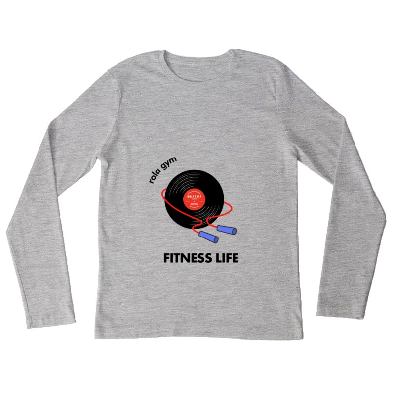 Springseil mit Schallplatte Damen Langarm T-Shirt