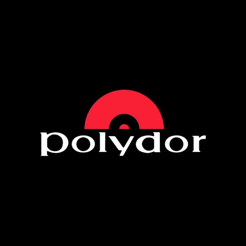 Polydor Records Company Logo with Red Semicircle Design Tapestry