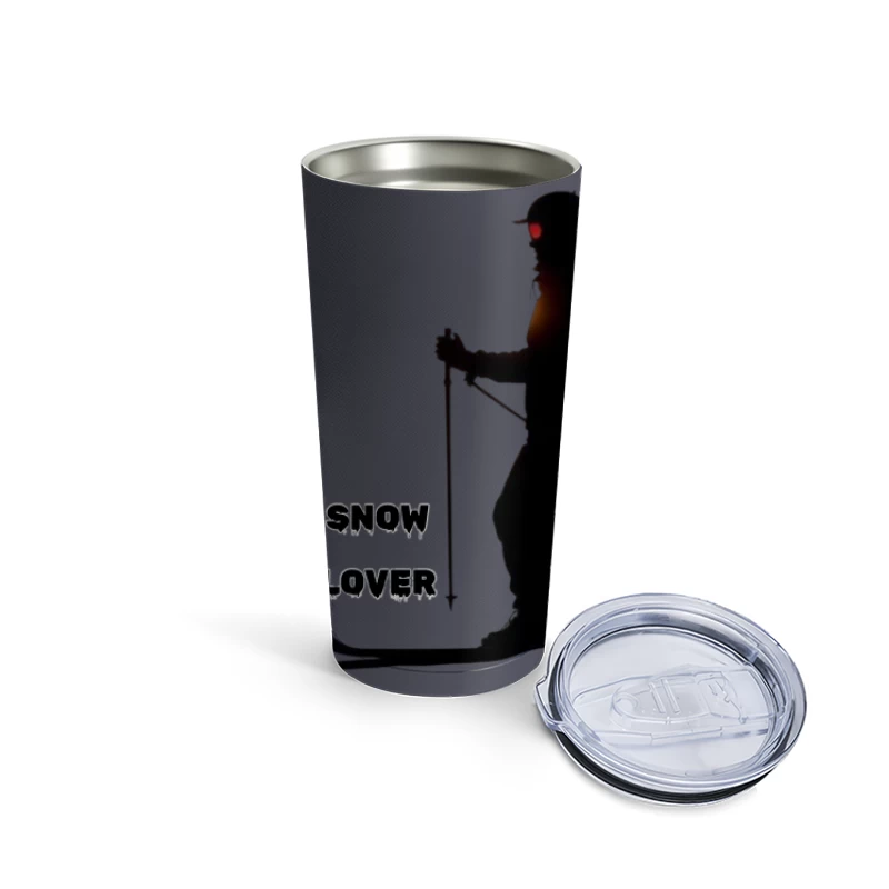 Silhouette of Snow Lover Skiing Travel Mug