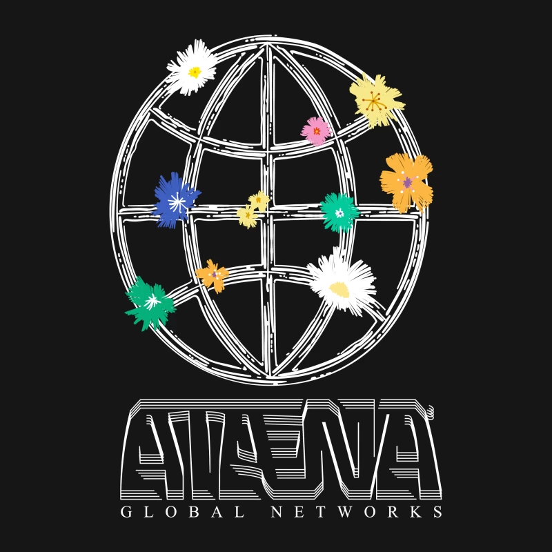 Athena Global Network Logo mit Blumen Herren T-Shirt