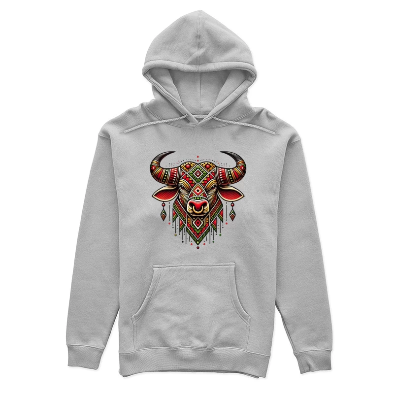 Decorative Bull Artwork Female Pullover Hoodie