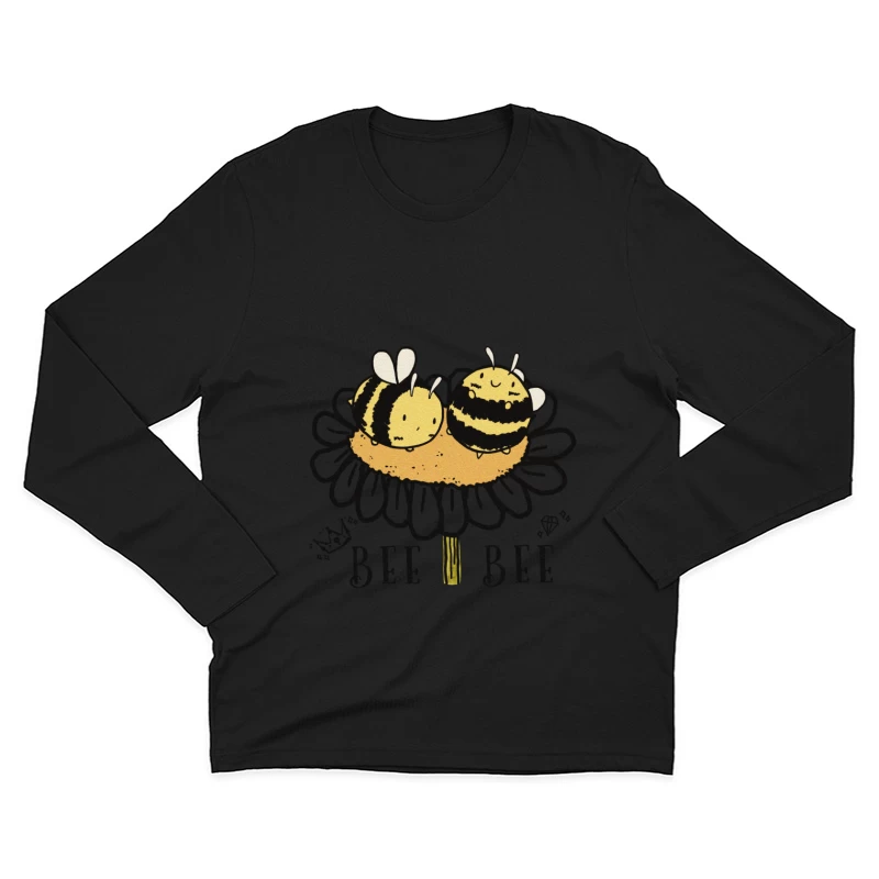 Süße Bienen auf Blume Herren Langarm T-Shirt