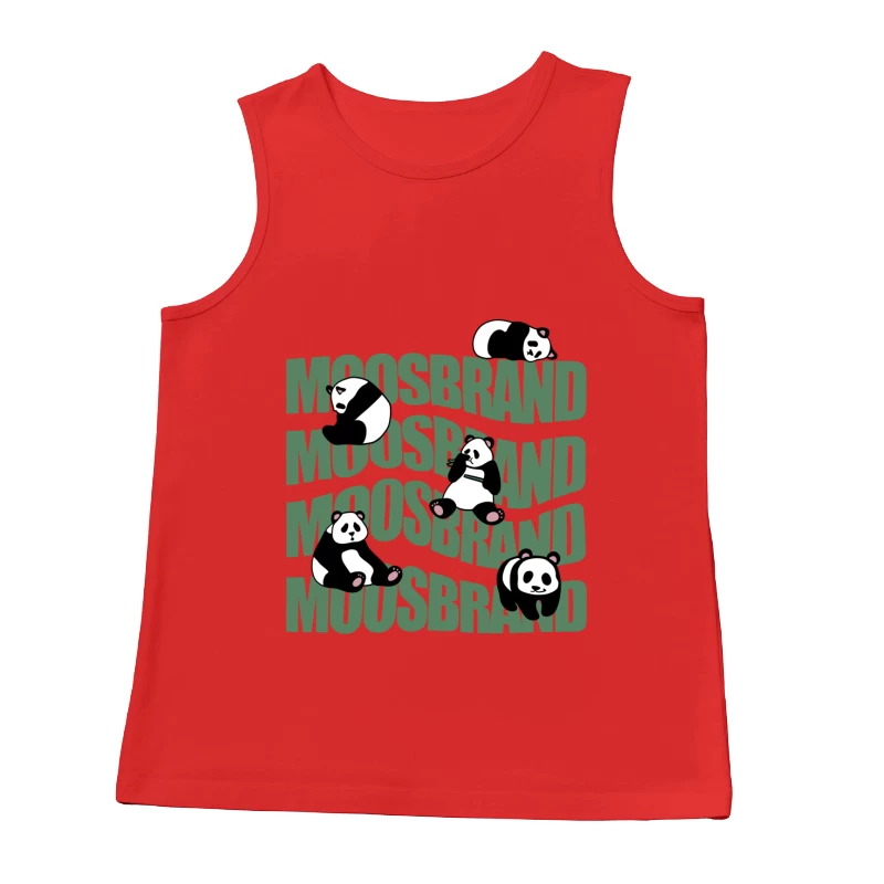 Pandas auf Moosbrand Hintergrund Herren Tanktops