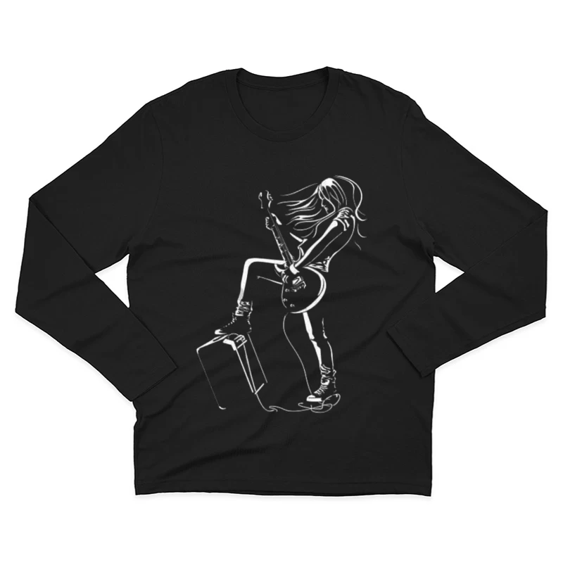 Rock Guitarist Illustration Male Long Sleeve T-Shirt