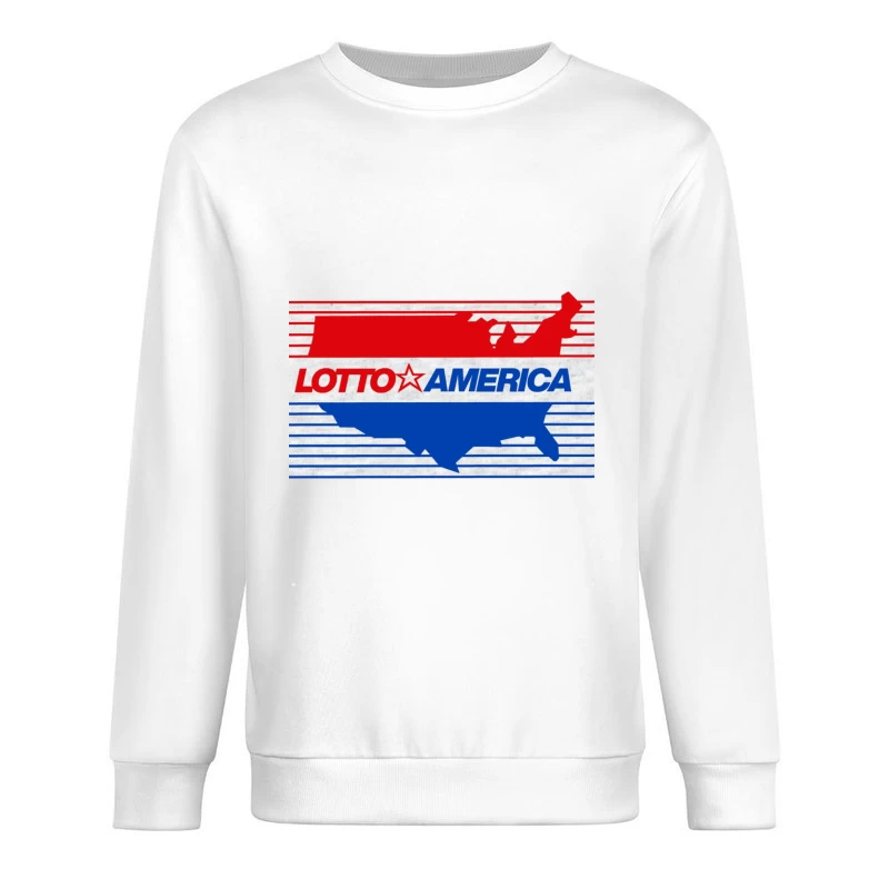 Lotto America Patriotic Logo Design with USA Map Male Pullover Sweatshirt