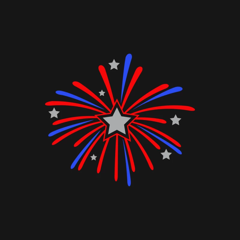 Fête nationale avec feux d'artifice en étoile Femme Manches Longues T-Shirt