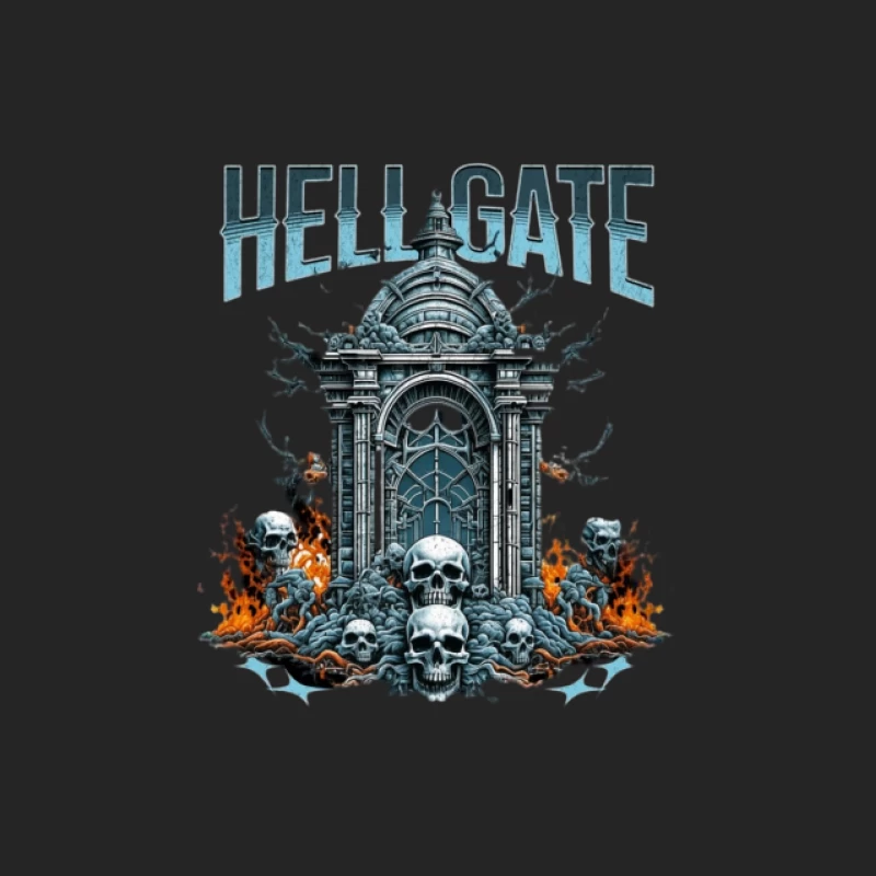 Höllentor mit Totenköpfen und Flammen Herren Pullover Sweatshirt