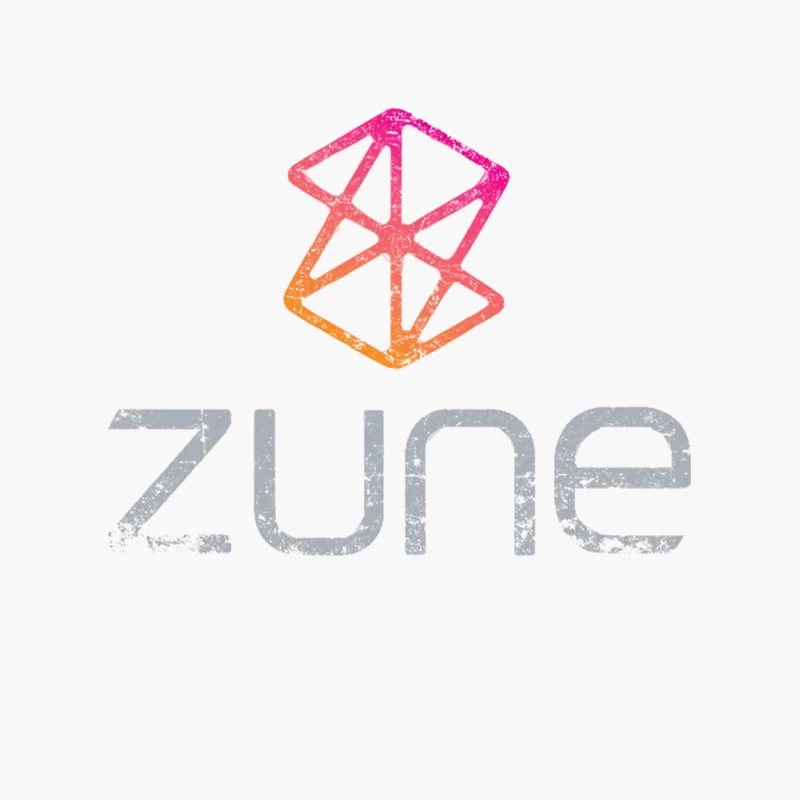 Zune Logo: Geometric Pink and Orange Gradient Design Cotton Tote Bag
