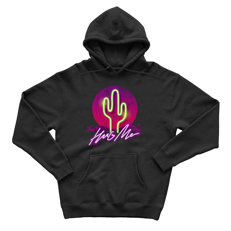 Cactus Néon et Coucher de Soleil Homme Sweat à capuche