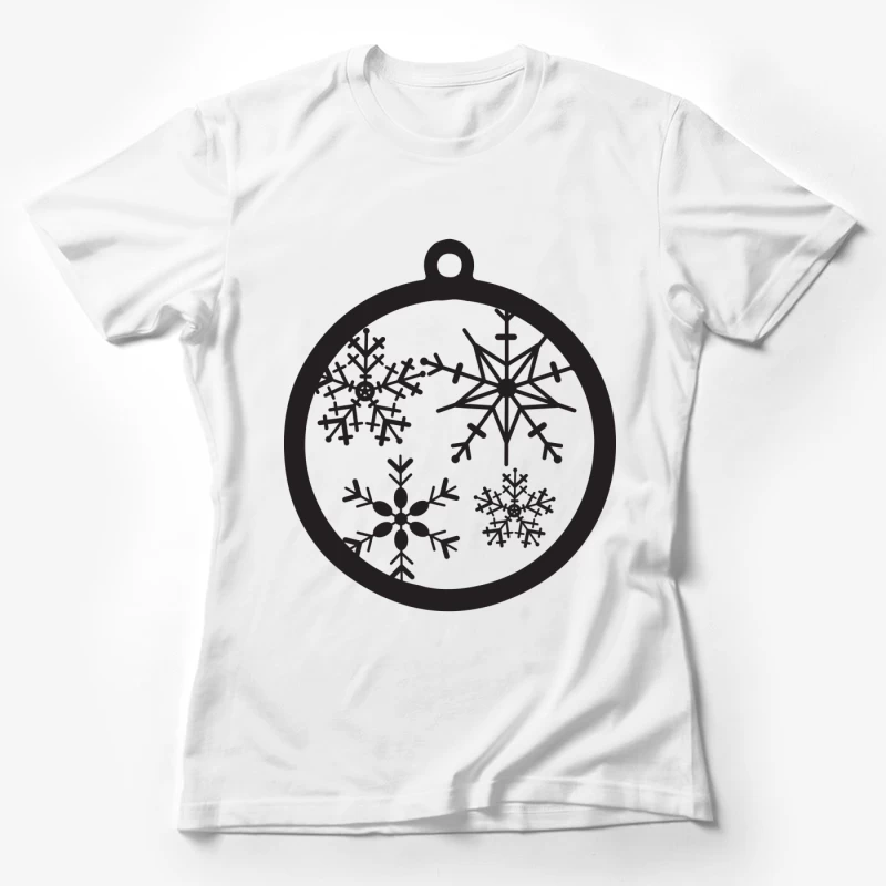 Décoration de Noël avec Flocons de Neige Femme T-Shirt