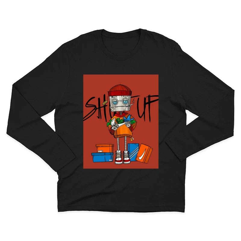 Streetwear Robot Male Long Sleeve T-Shirt