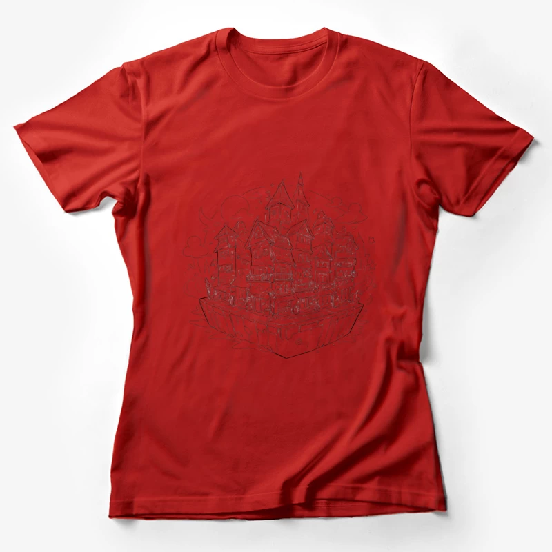 Fantasy Floating Village Female T-Shirt