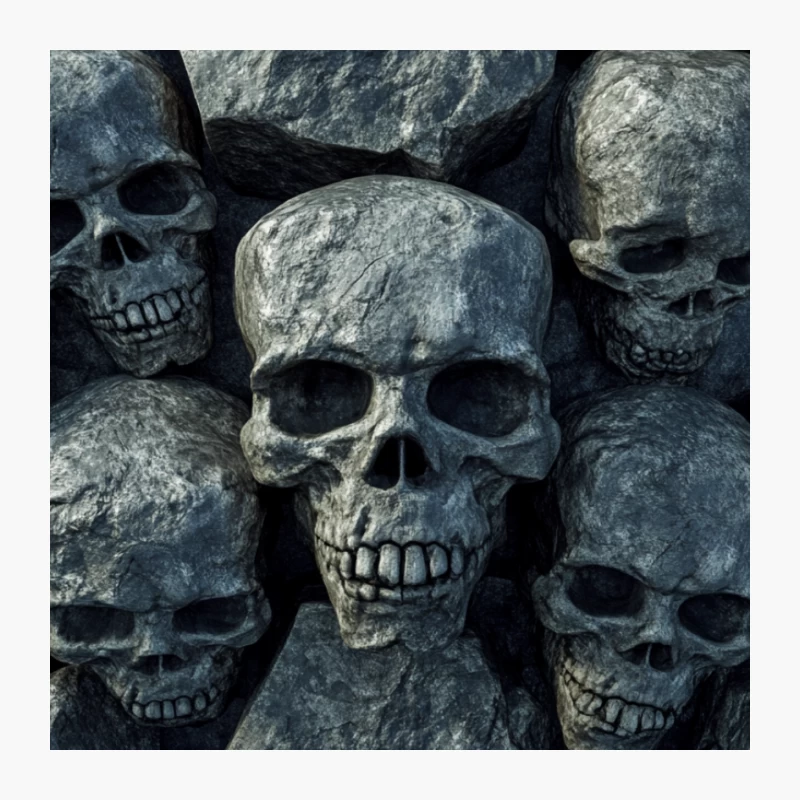 Creepy Dark Skulls: Gothic Horror for Halloween Pin