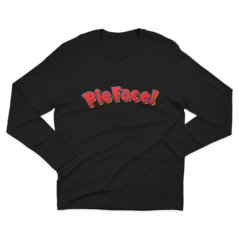 Pie Face Classic Game Logo in Red Cartoon Letters Male Long Sleeve T-Shirt