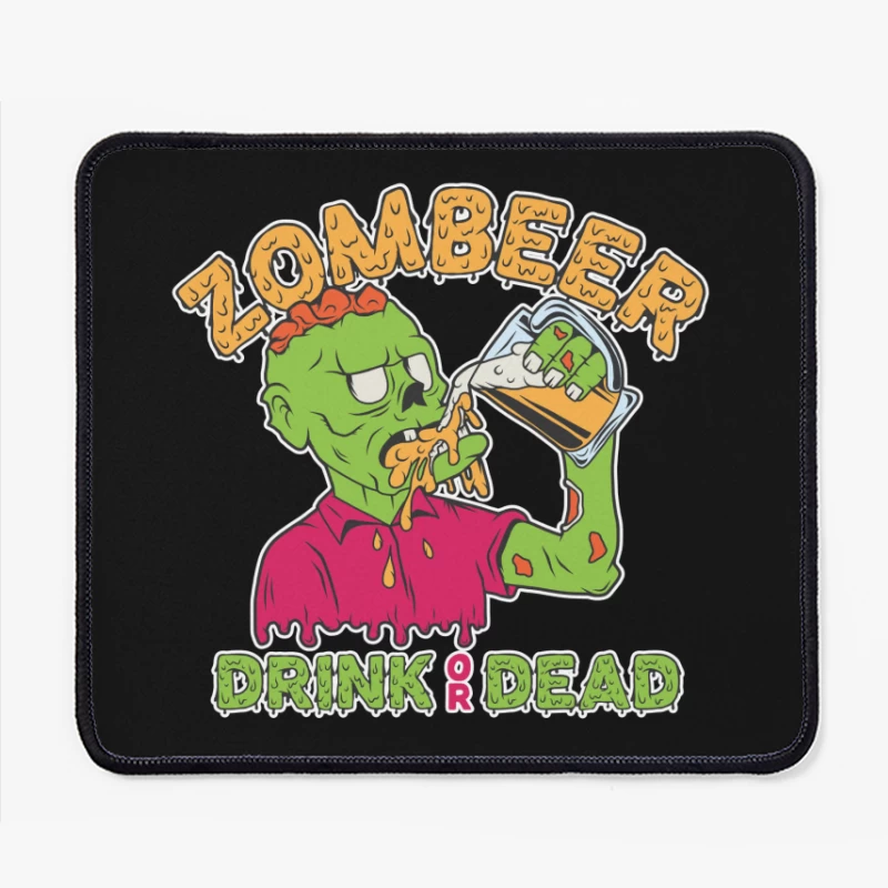 Zombie Beer Illustration Mouse Pad