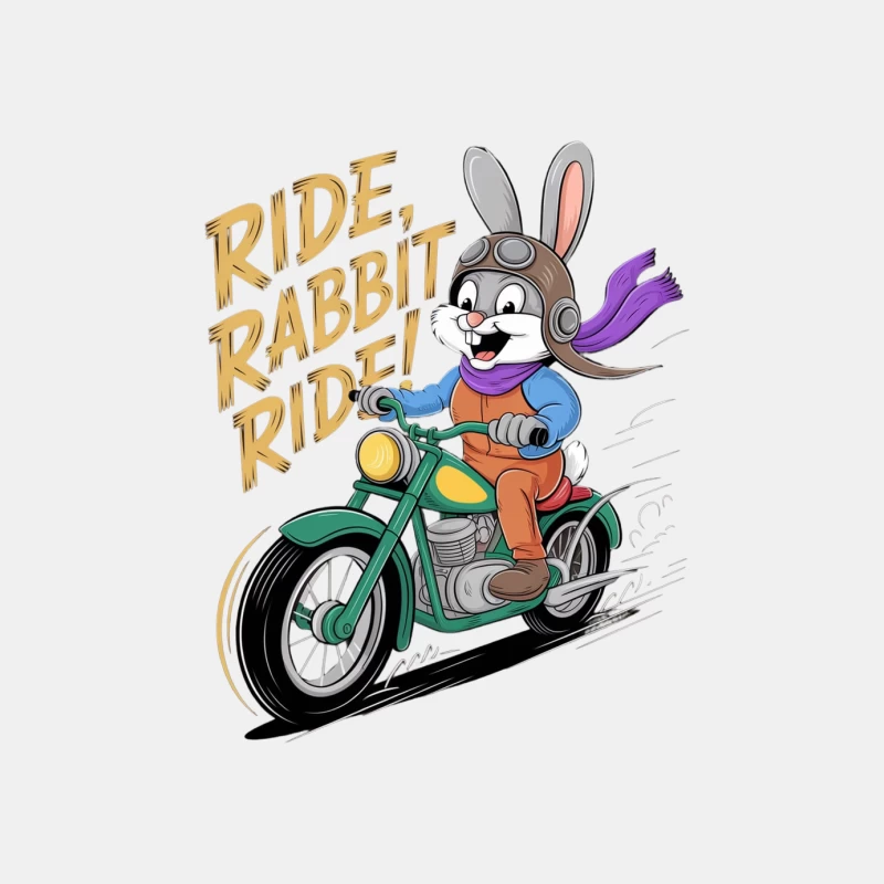 Vintage Cartoon Rabbit Racing on Motorcycle with Retro Typography Male Tank Top