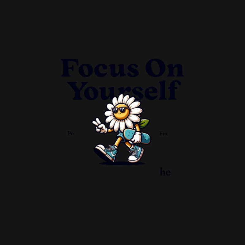 Focus sur soi avec fleur et skateboard Homme T-Shirt