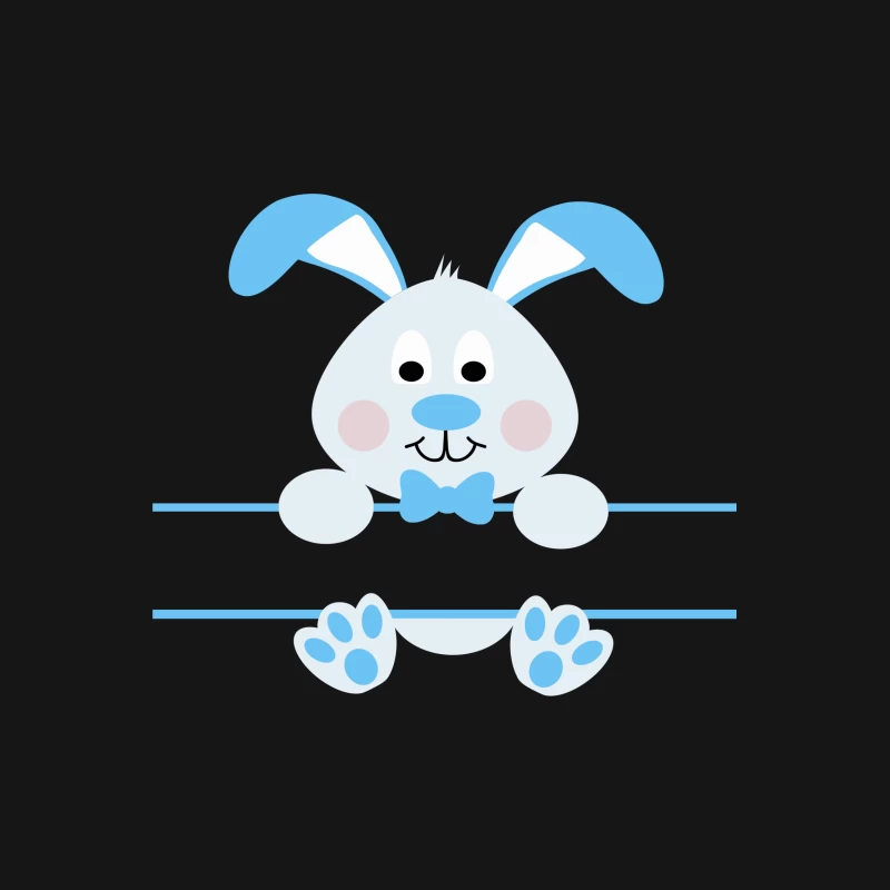 Lapin mignon avec un nœud papillon bleu Femme T-Shirt