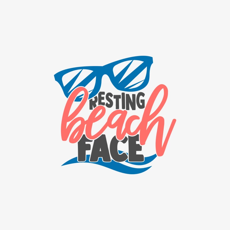 Resting Beach Face Design mit Sonnenbrille Herren Langarm T-Shirt