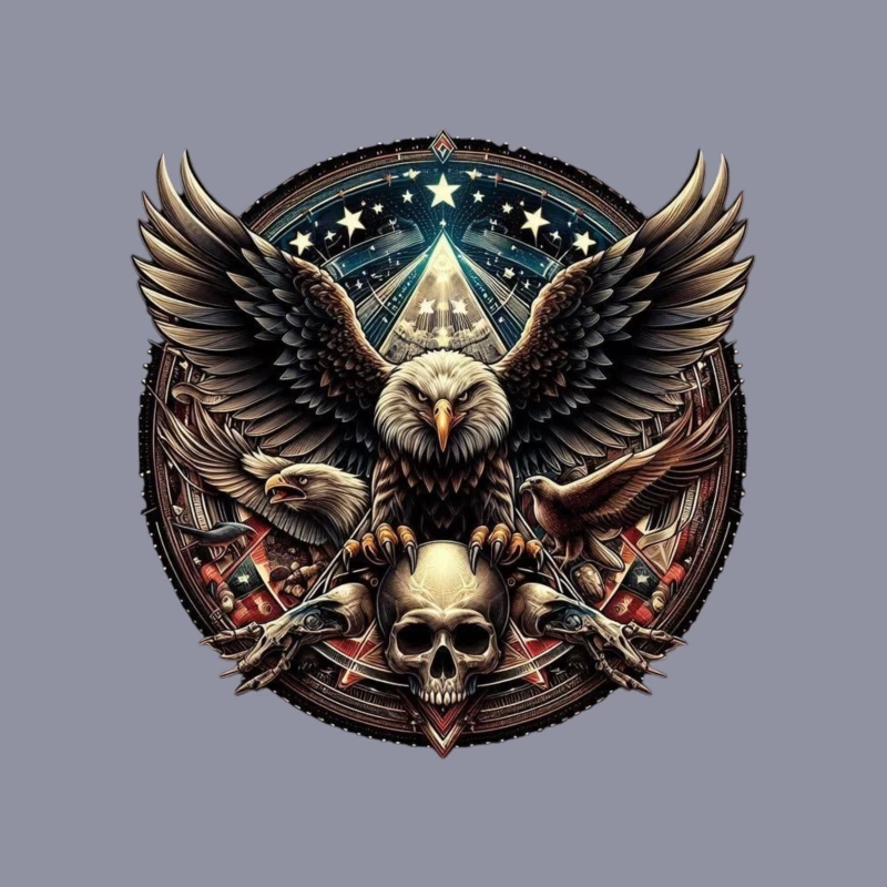 Eagle and Skull Symbolism in Fantasy Art Tapestry