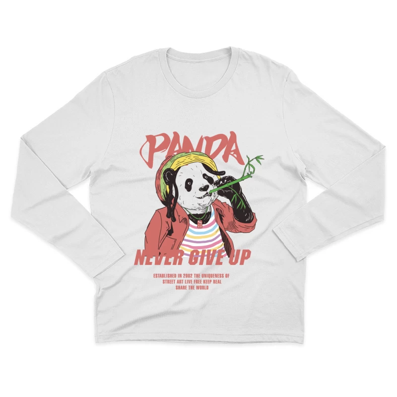 Panda Street Art: Niemals Aufgeben Herren Langarm T-Shirt