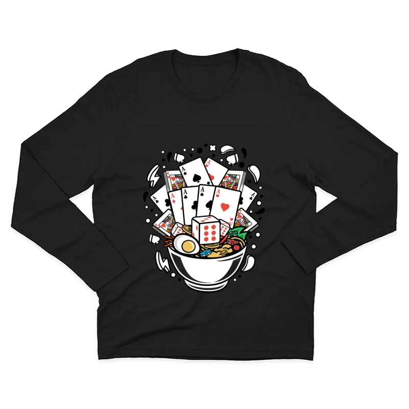 Ramen de Casino : Dés et Cartes Homme Manches Longues T-Shirt