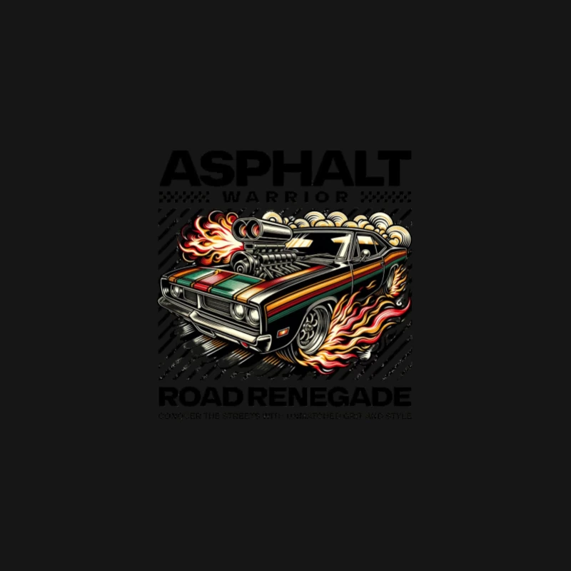 Voiture Muscle en Flammes - Guerrier de l'Asphalte Homme Manches Longues T-Shirt