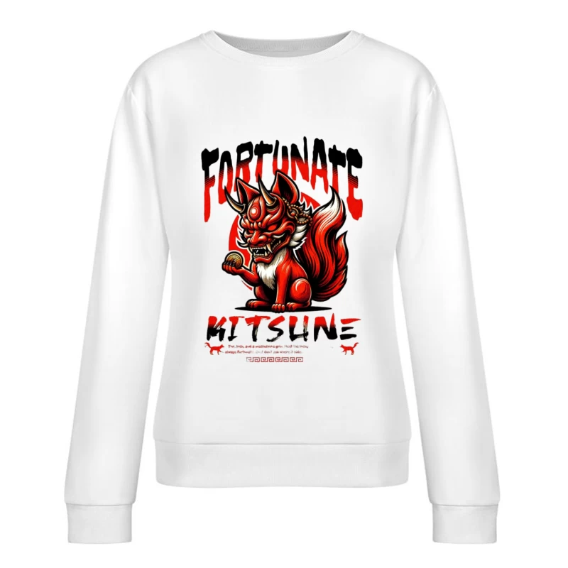 Kitsune Chanceux Femme Sweat-shirt à enfiler