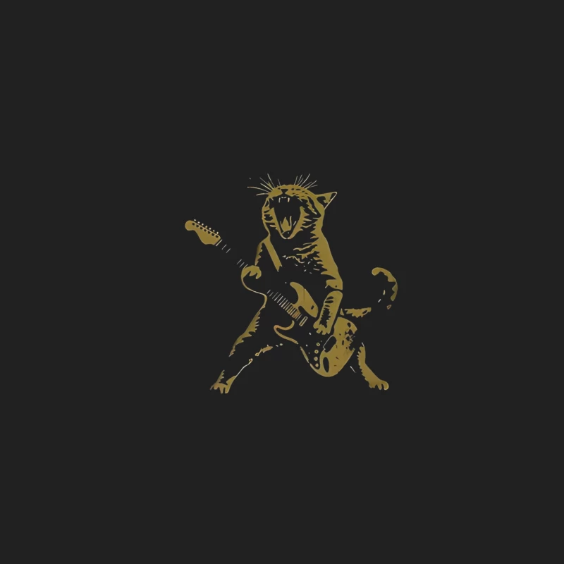 Rocking Cat with Electric Guitar Bucket Hat
