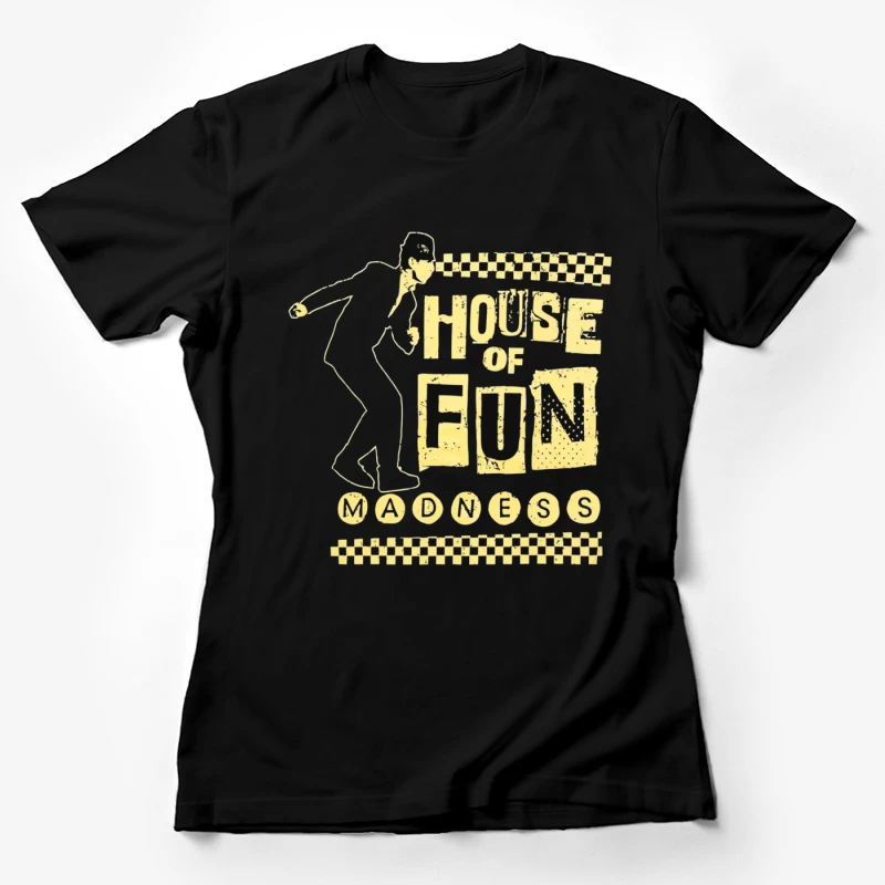 Madness - House of Fun Vintage Band Logo Design Female T-Shirt