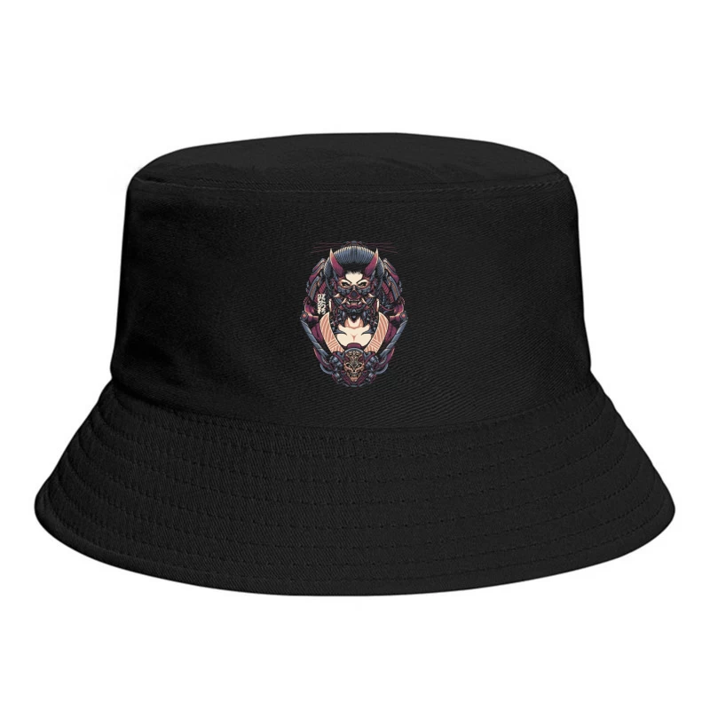 Cyberpunk Samurai Robotic Fantasy Art Bucket Hat