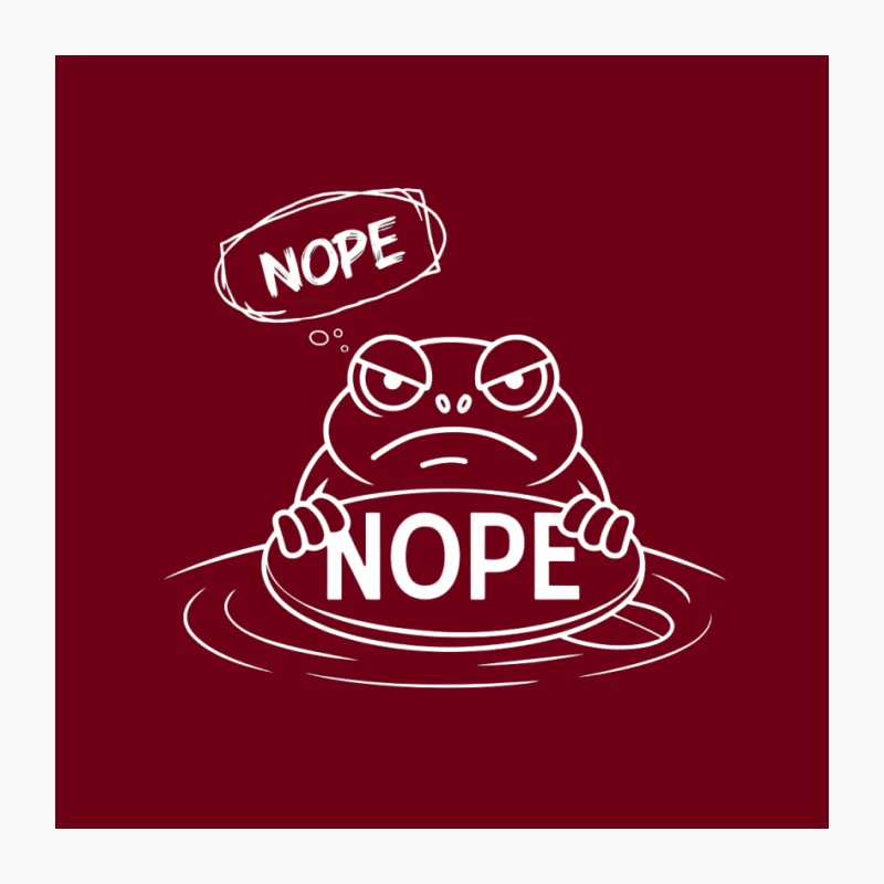 Funny Sketch of a Frog Saying Nope Pin