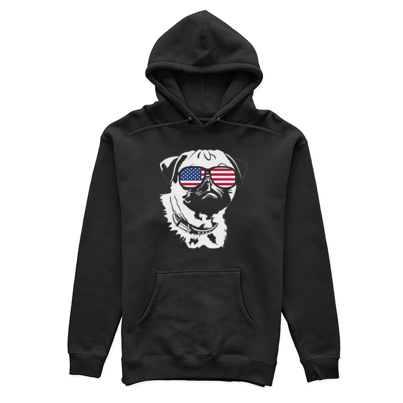 Chien avec lunettes drapeau américain Femme Sweat à capuche