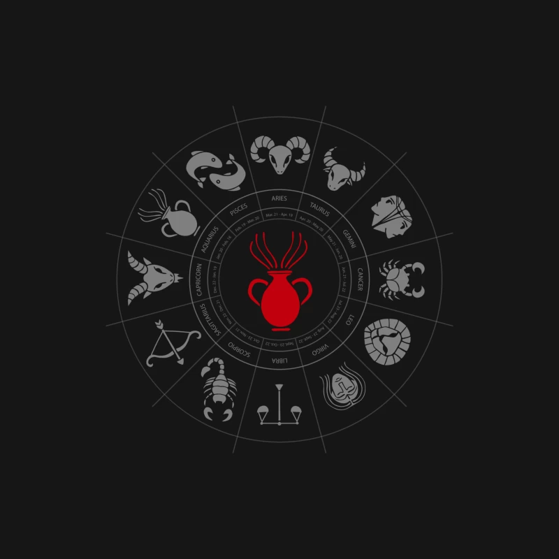 Aquarius Zodiac Male Long Sleeve T-Shirt