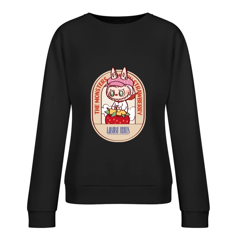 Süße Monster mit Erdbeeren Design Damen Pullover Sweatshirt