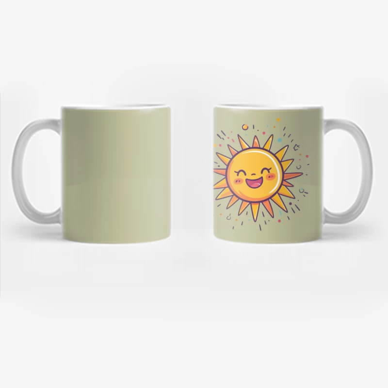 Cheerful Cartoon Sun with Cute Smile Coffee Mug