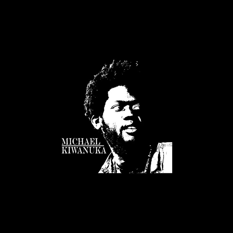 Black and White Line Art Portrait of Michael Kiwanuka Desk Mat