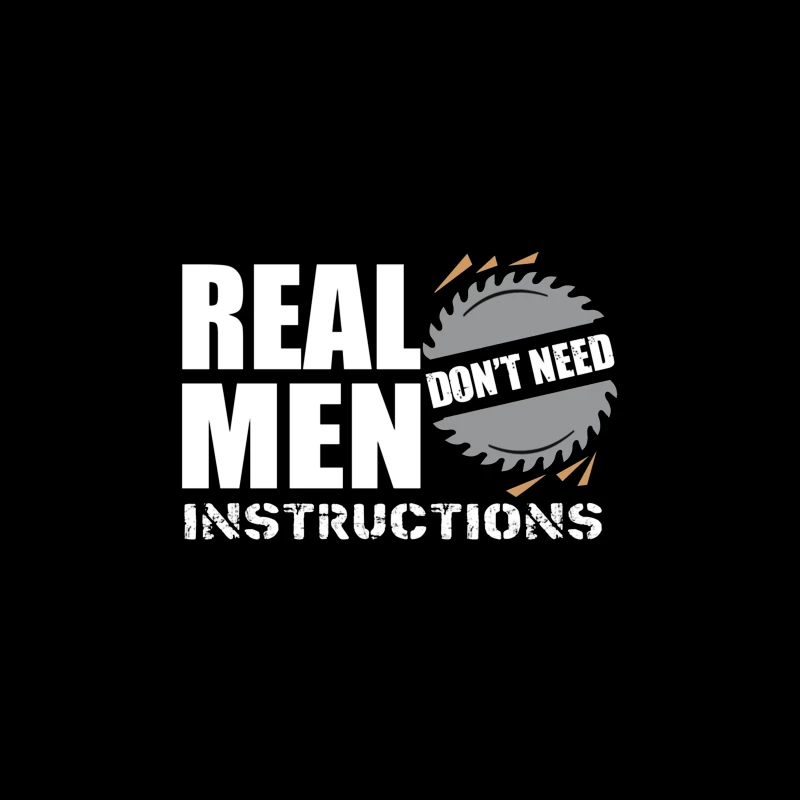 Real Men Instructions Industrial Construction Logo with Saw Blade Desk Mat