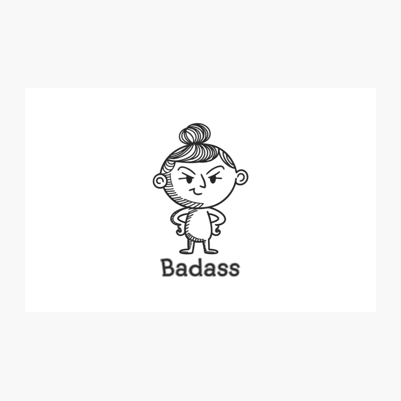 Cute Badass Cartoon: Angry Attitude in Black and White Travel Mug