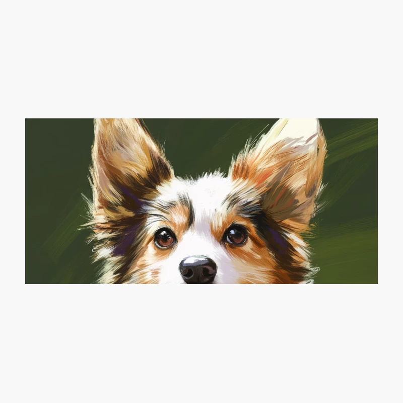 Adorable Corgi Portrait: Digital Pet Art Coffee Mug