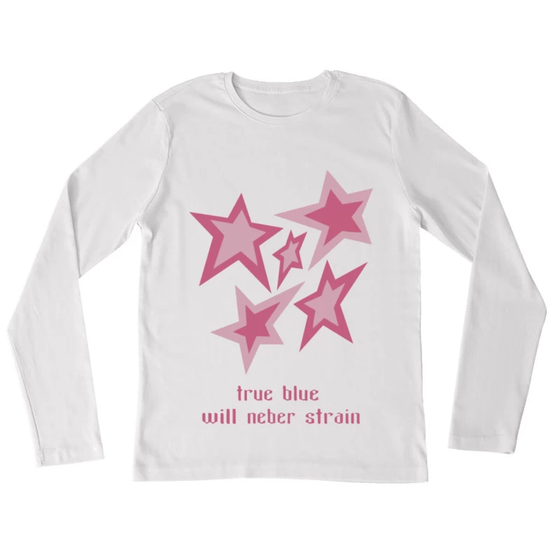 Rosa Sterne mit Spruch Damen Langarm T-Shirt