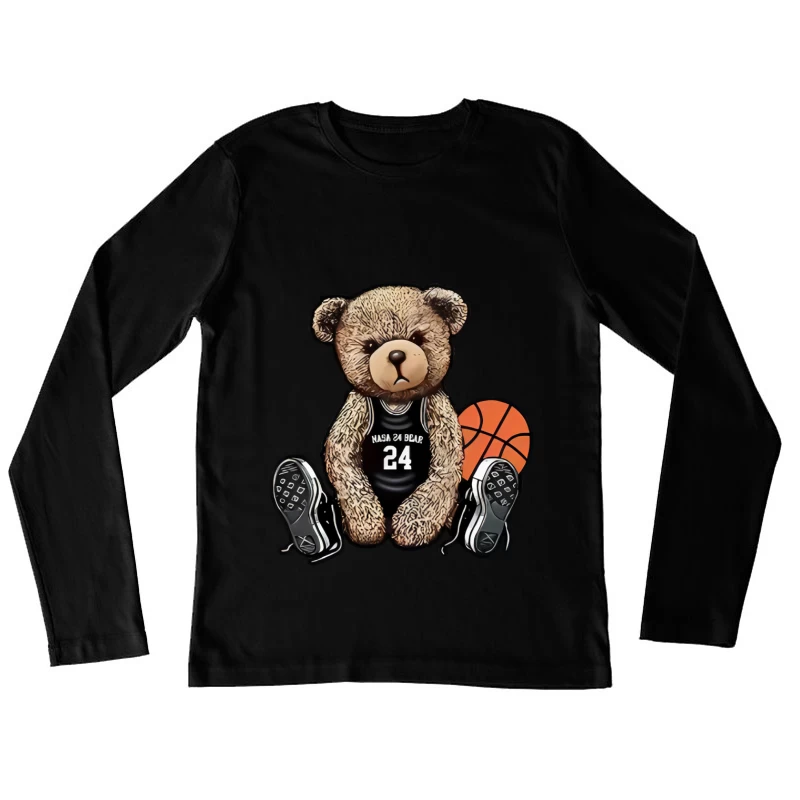 Basketball Teddy mit Trikot und Sneakers Damen Langarm T-Shirt