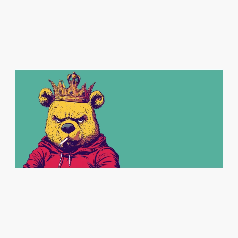 Royal Bear in Red Hoodie: Urban Street Art Style Coffee Mug