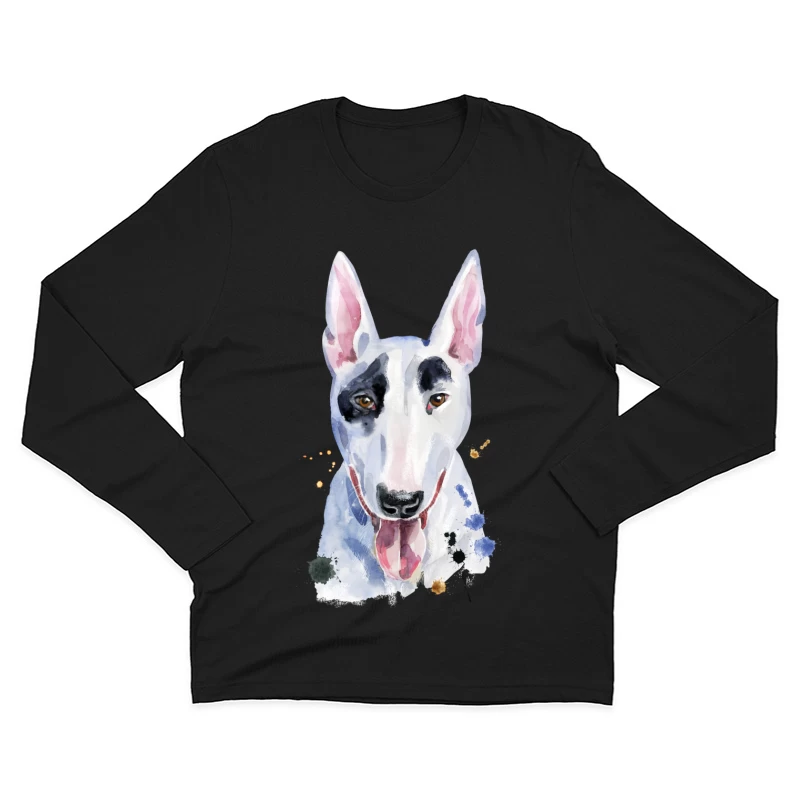 Portrait artistique de bouledogue Homme Manches Longues T-Shirt