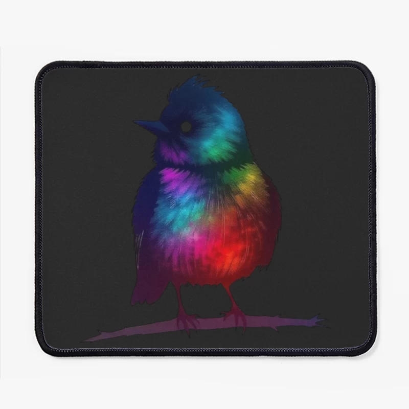 Rainbow Fantasy Bird Silhouette Art Mouse Pad